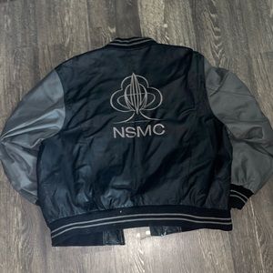 NSMC National Street Machine Club Life Member Size XL Black Grey Leather Jacket